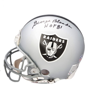 George Blanda Autographed Raiders Helmet Inscribed "HOF 81"